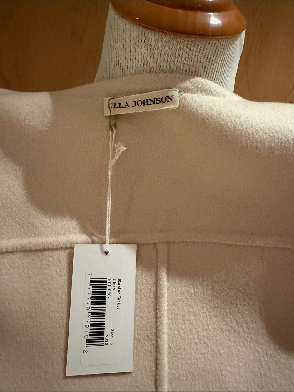 Ulla Johnson Maxine Belted Wool-Felt Jacket Blush Pink Size S NWT